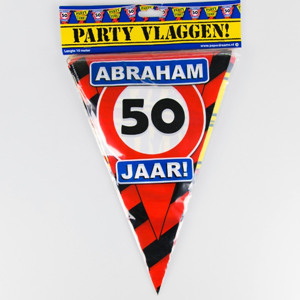 Vlaggenlijn Party 50 Jaar Abraham Verkeersbord Vlaggenlijn Party 50 Jaar Abraham Verkeersbord
